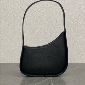 The Row Black Calfskin Leather Half Moon Bag